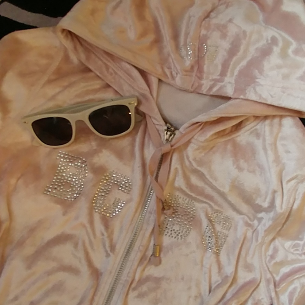 Gorgeous Silver Pink Velvet Hoodie